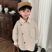 中小童森系复古风衬衣外套 衬衫 暮晨家新款 春秋2025男童中国风长袖