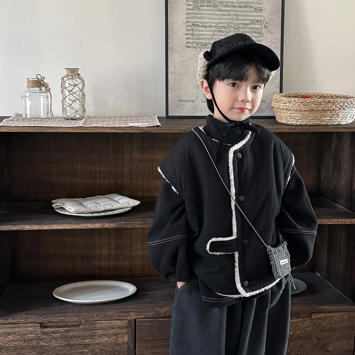 暮晨家新款冬装2025男童羊羔毛马甲中小童森系复古背心外套坎肩,童装/婴儿装/亲子装,马甲,淘宝优惠券,粉丝福利购,淘宝优惠卷