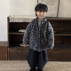 暮晨家新款 2025男童豹纹羊羔毛外套男女宝宝加厚两面穿夹克 冬装