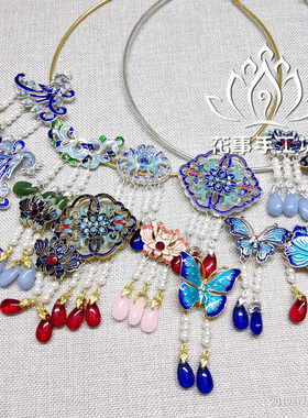 原创手作风古典旗袍滴油锁骨链