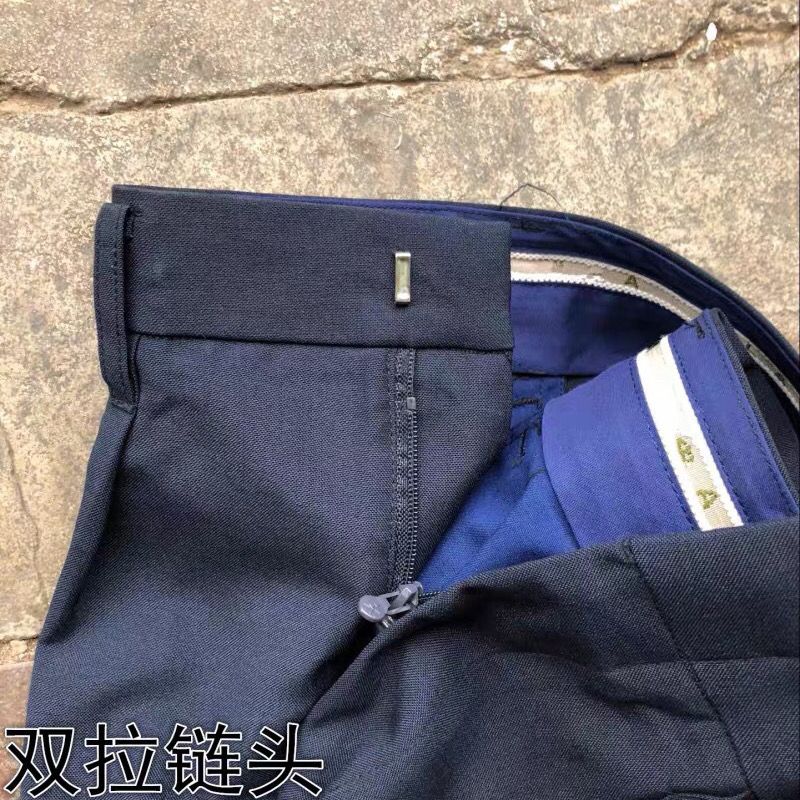 藏青色夏裤双拉链正宗