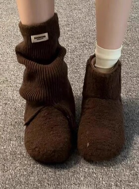 日本OFFCAT简约时尚百搭加绒雪地靴女2025新款冬季厚底保暖防滑毛