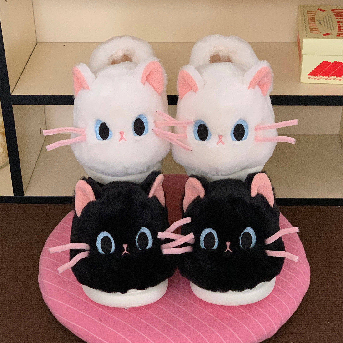 日本OFFCAT可爱软萌猫咪棉拖鞋冬季新款女士居家包跟厚底防滑毛拖,居家布艺,居家棉拖/棉鞋,淘宝优惠券,粉丝福利购,淘宝优惠卷