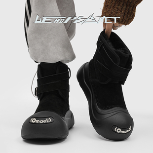 日本OFFCAT上野行星新款开口笑雪地靴冬季男女时尚厚底加绒加厚保
