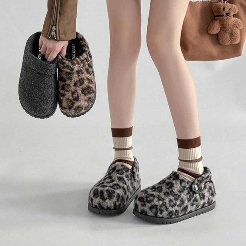 日本OFFCAT厚底内增高加绒保暖勃肯鞋女2025新款冬季毛毛绒棉鞋雪