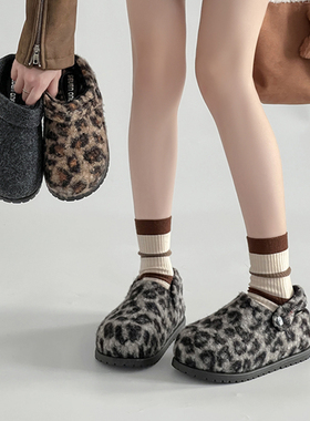 日本OFFCAT厚底内增高加绒保暖勃肯鞋女2025新款冬季毛毛绒棉鞋雪