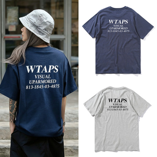 日系余文乐同款WTAPS ACADEMY短袖夏季无性别休闲字母印花T恤上衣