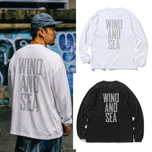 日系WIND AND SEA余文乐同款长袖春秋无性别休闲字母印花打底上衣