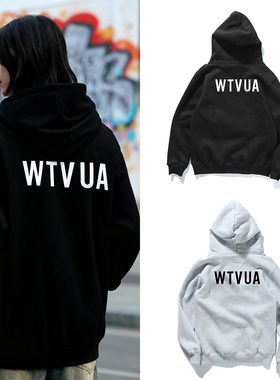 日系潮牌余文乐同款秋冬连帽卫衣男女潮流印花慵懒风宽松加绒外套