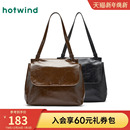 大容量黑色流浪包 简洁翻盖单肩包时尚 热风女士包包2025年秋季 新款