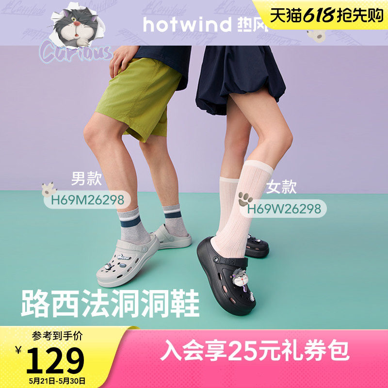 【迪士尼系列】热风厚底洞洞鞋女2026夏新款休闲凉拖鞋H69W2