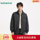 新款 热风男士 夹克外套2025年冬季 黑色立领休闲厚夹克轻商务夹克