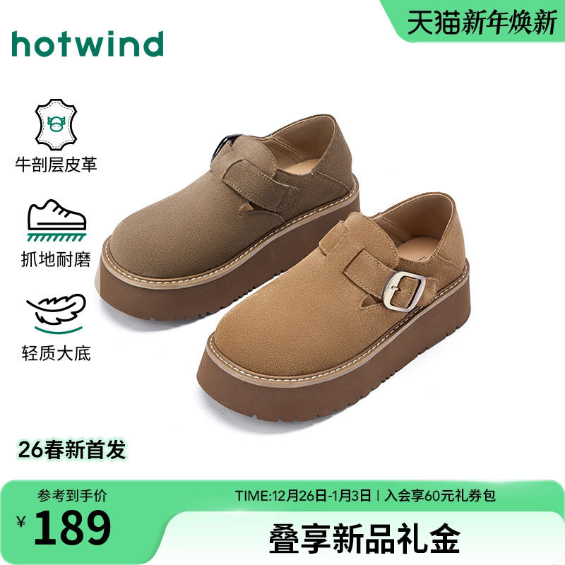 热风厚底勃肯鞋女款2026年春季新款复古休闲鞋两穿软木拖鞋女鞋子