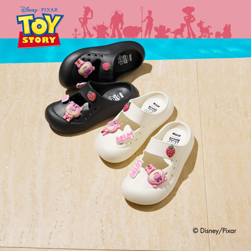 【迪士尼系列】热风厚底洞洞鞋女2025年夏季新款草莓熊外穿凉拖鞋