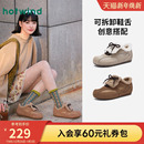 户外保暖棉鞋 热风毛毛鞋 复古百搭加绒德训休闲鞋 新款 女2025年冬季