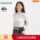 新款 热风女士打底衫 内搭上衣2025年冬季 绒感舒适长T半高领打底