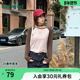 长袖 T恤上衣2026年春季 新款 热风女士插肩袖 撞色小个子百搭打底衫