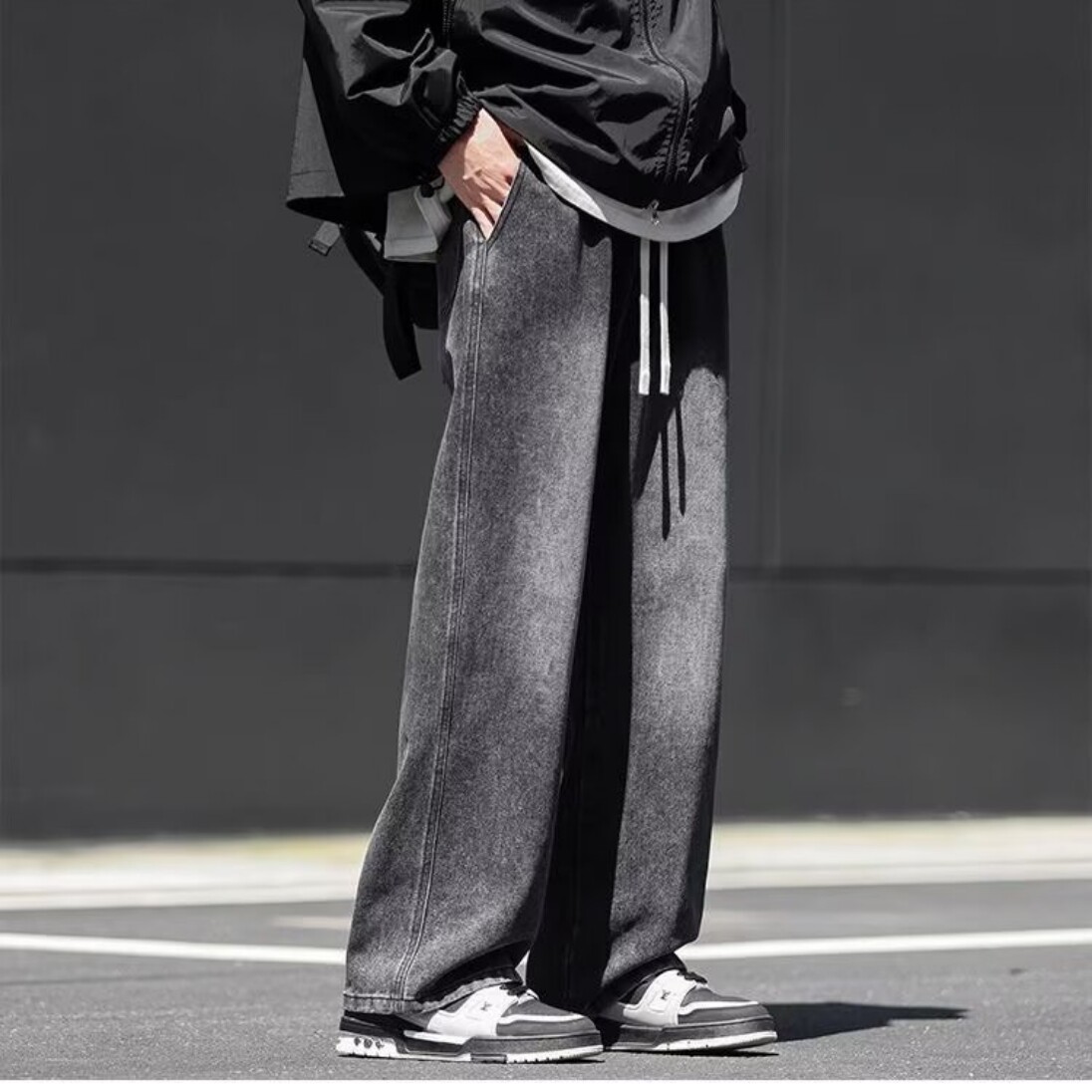 裤子男春季直筒裤男士宽松2026新款弯刀夏季牛仔裤青少年长裤