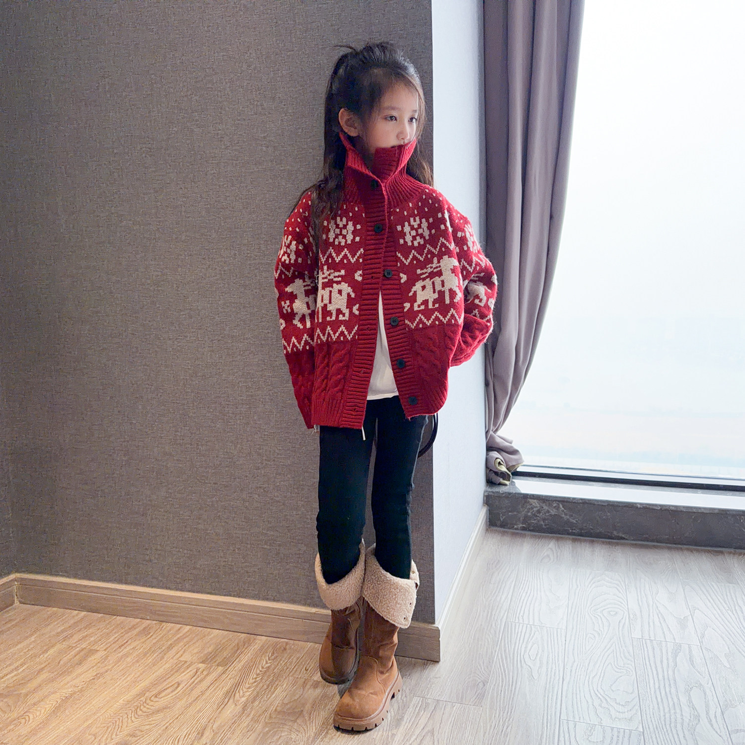 女童红色毛衣外套秋冬2025新款女孩加厚针织开衫冬季本命年新年服,童装/婴儿装/亲子装,毛衣/针织衫,淘宝优惠券,粉丝福利购,淘宝优惠卷