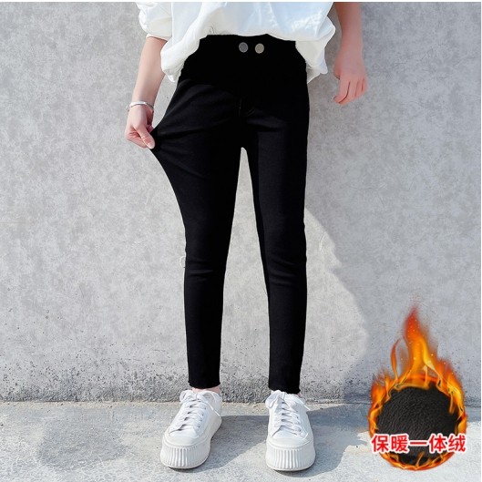 女童百搭小黑裤秋冬2025新款儿童弹力铅笔裤中大童加绒保暖小脚裤,童装/婴儿装/亲子装,裤子,淘宝优惠券,粉丝福利购,淘宝优惠卷