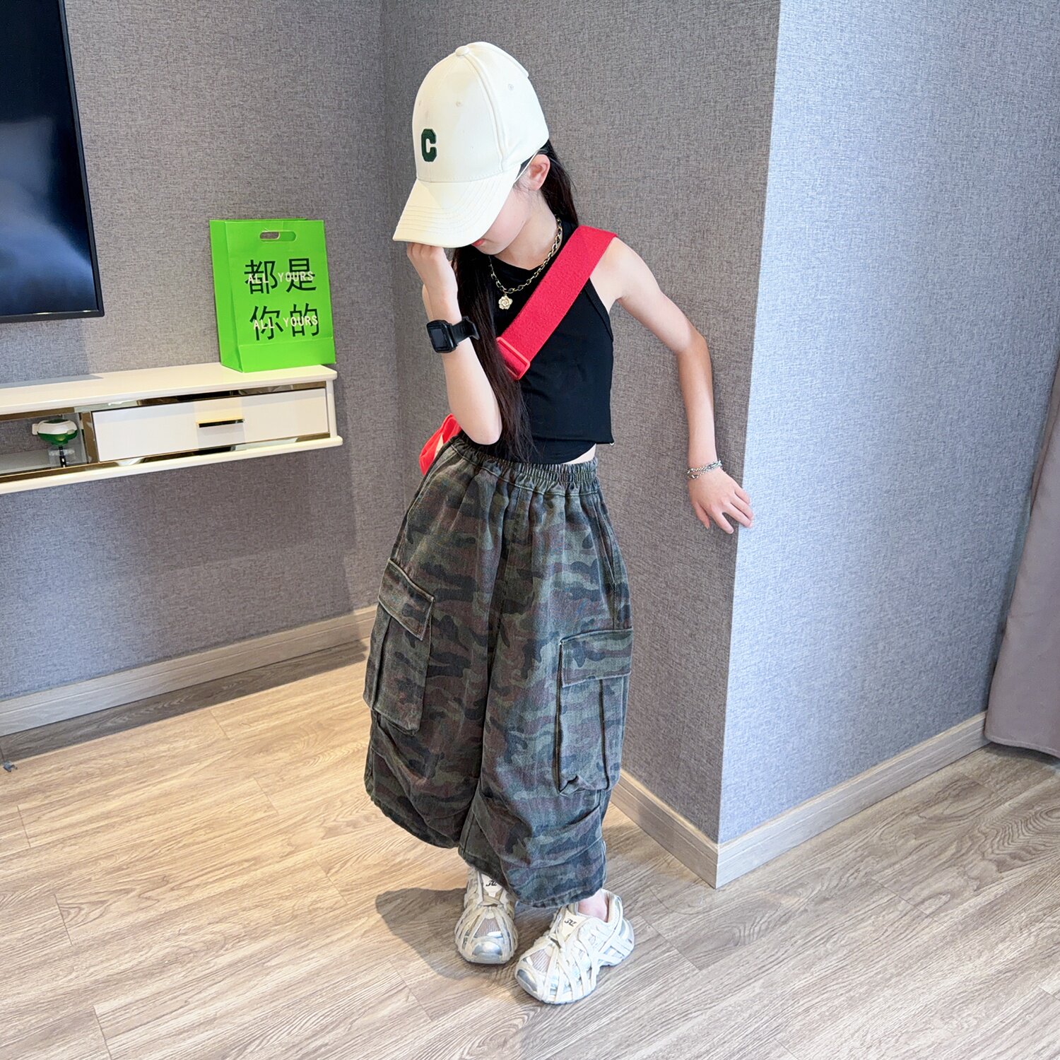 女童2026美式复古套装图片