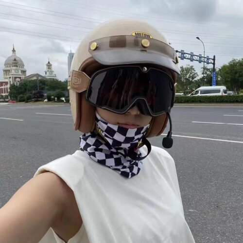 法国MOTOW四分之三头盔碳纤维hedon复古摩托车哈雷机车男女半盔轻