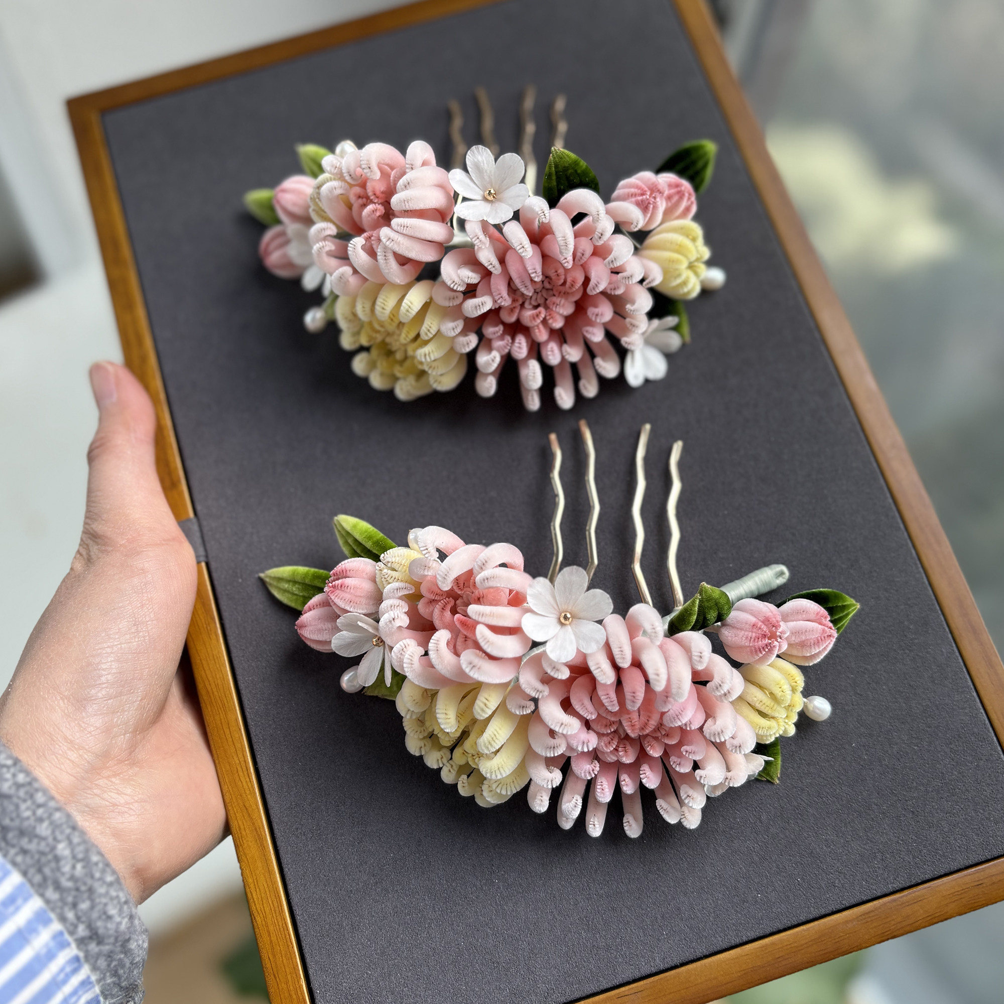 无澜手作非遗绒花细绒款多头菊花【繁花】