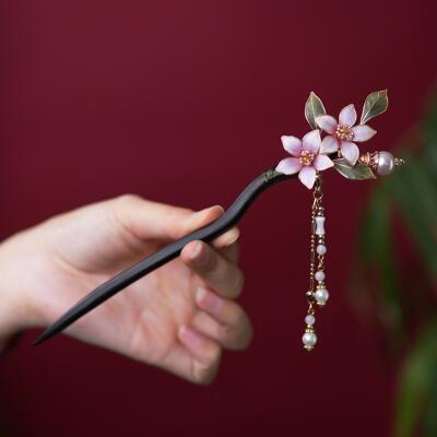 非遗蚕丝线绒花发簪桂花胖绒款