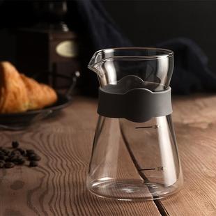 美式 带刻度手冲壶家用玻璃咖啡壶套装 咖啡杯壶器具冷泡分享壶礼盒