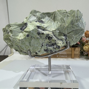 天然阳起石赤铁矿共生原石原矿标本摆件居家风水办公疗愈摆柜