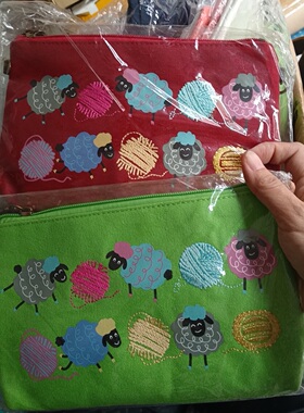 TVB绣花羊羊得意手挽袋牛津纺卡通图案女士香港电视广播城纪念品