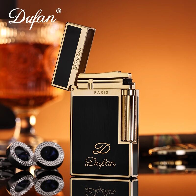 法国高级朗声打火机正品充气黄铜送男友高档黑烤漆2025款官方旗舰