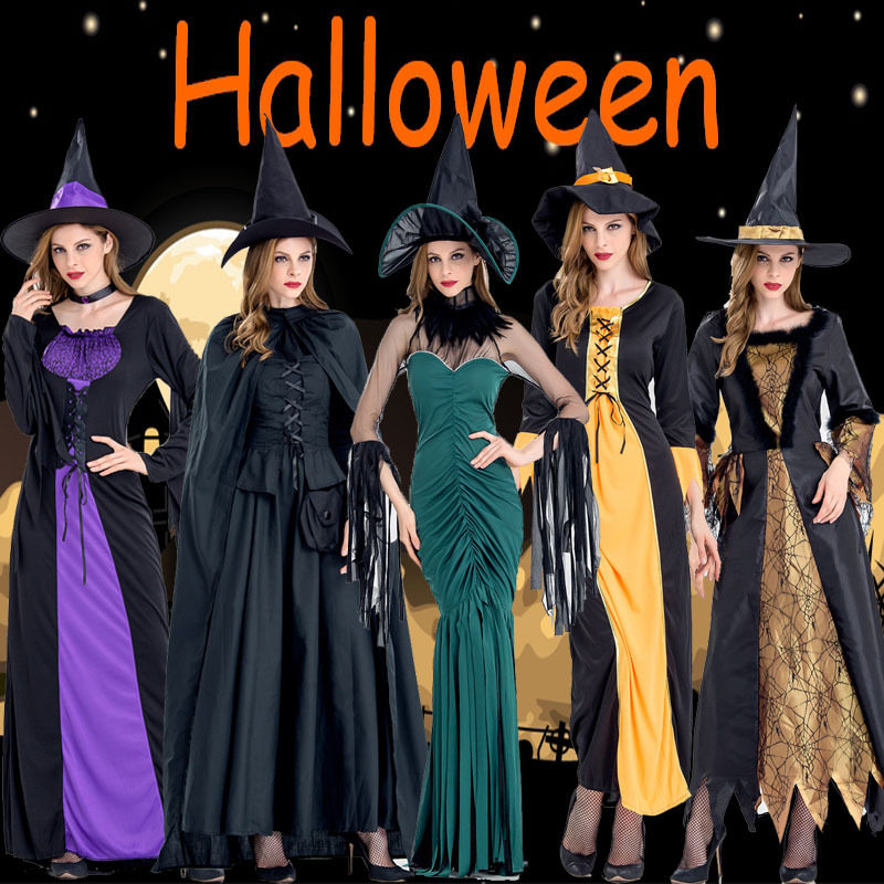 动漫服装新款万圣节服装 多款女巫 巫婆斗篷 巫女装 欧美鬼节化妆