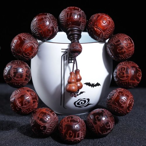 犀角紫檀雕刻福禄寿男檀香木金刚