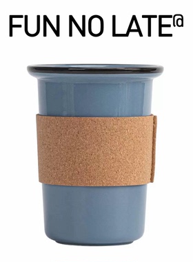 彩边ins风陶瓷大容量水杯马克杯咖啡杯皮套防烫杯套拿铁手握随手