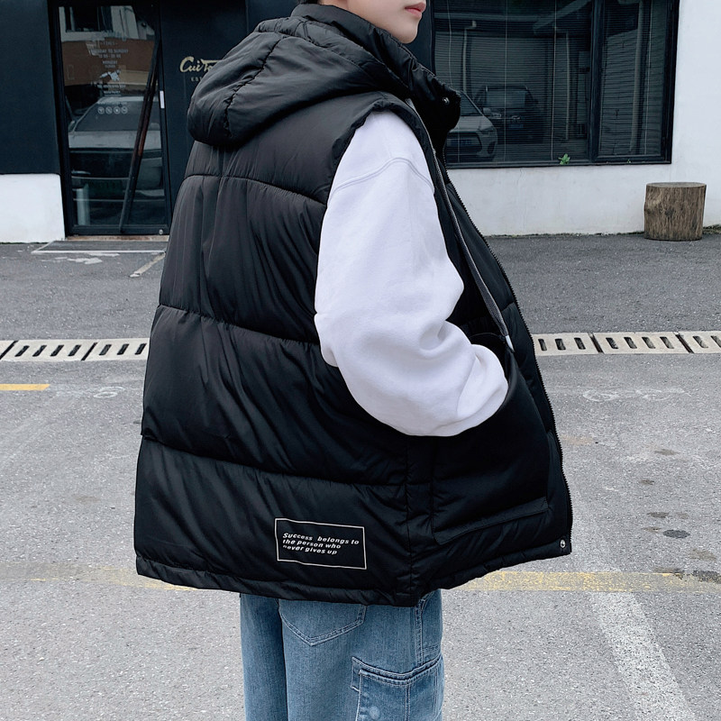 2023港风新款工装连帽可拆卸外贸品质马甲黑色MJ14-P75控108,男装背心/马甲,电商B237