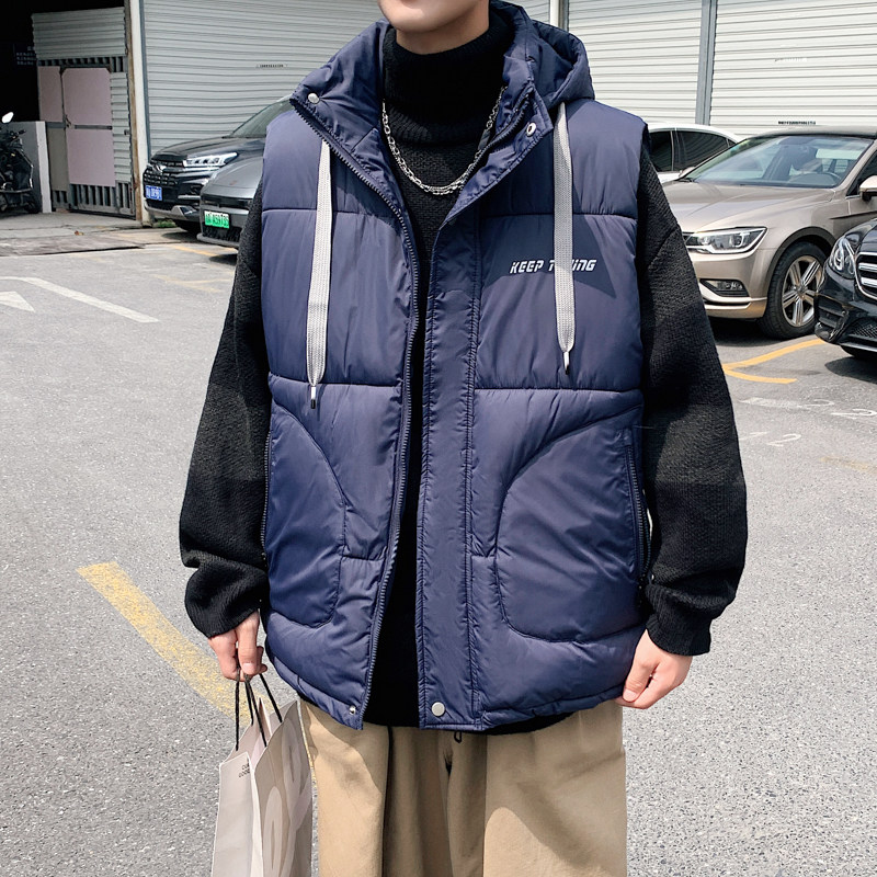 2022港风新款男士连帽可拆卸外贸品质马甲黑色MJ12-P75控108,男装背心/马甲,电商B237