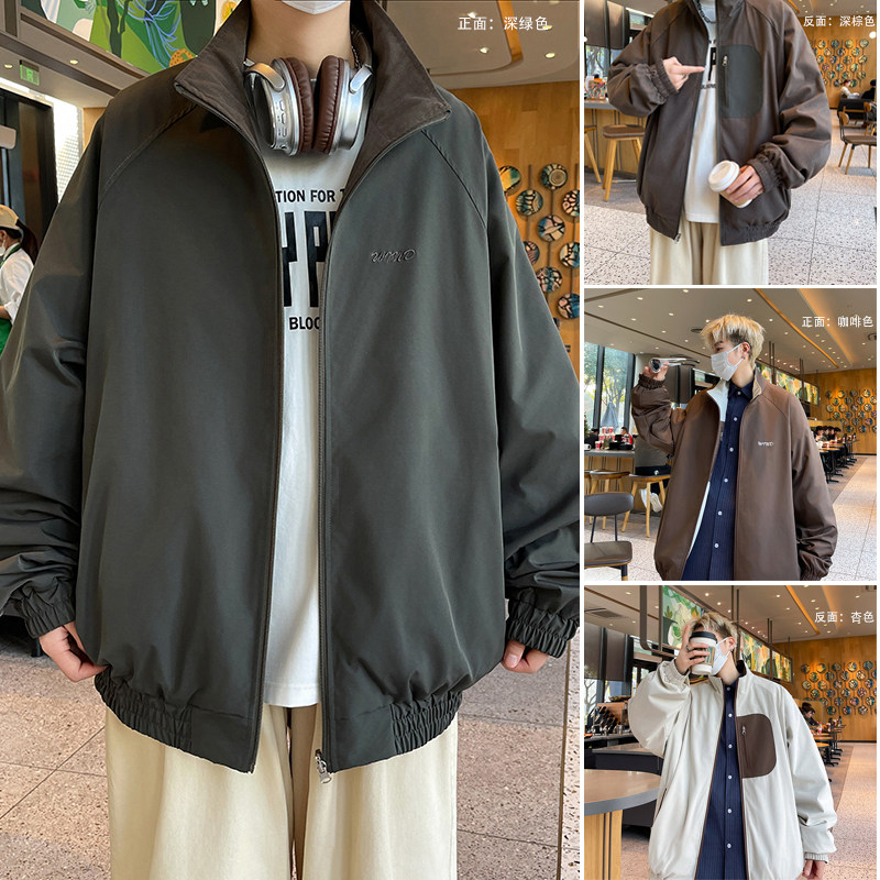 春季两面穿防水夹克咖啡色JK053-P80控128元现货!,男装夹克,电商B237
