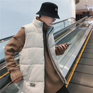 2022港风新款男士韩版宽松纯色马甲 黑色 MJ02-P55控78图片