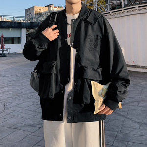 2024年春季新款男士刺绣工装夹克 红色 JK037-P40图片
