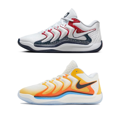 Nike KD 17 EP 减震防滑耐磨 白色 橙白黑 低帮 篮球鞋FJ9488-101