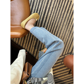 女2026新款 店铺王牌 高腰九分直筒牛仔裤 春季 四面弹阔腿奶奶裤