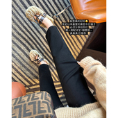 女2026新春高腰显瘦九分黑色牛仔裤 四面弹直筒法棍裤 王 压轴裤