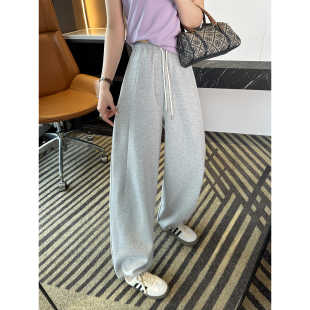 裤 宽松慵懒长裤 脚抽绳松紧腰阔腿休闲裤 春季 女2026新款 气质拿捏