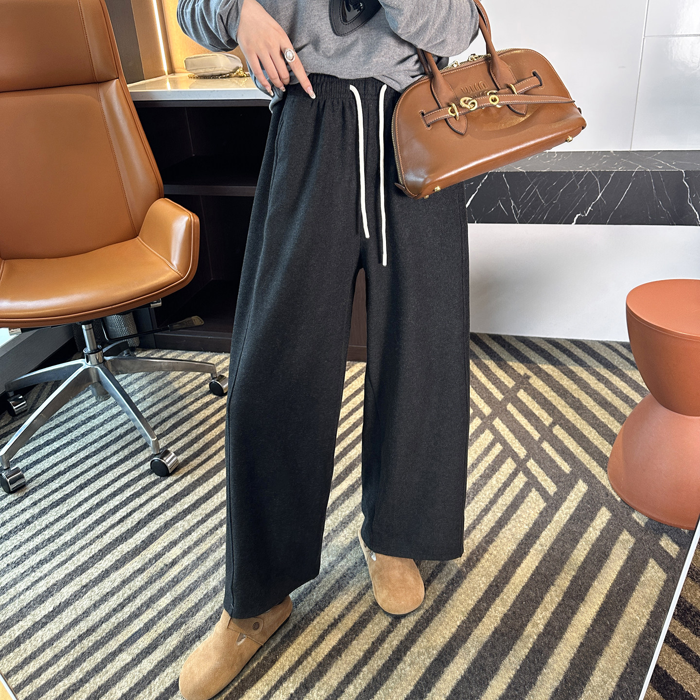 松弛出街！~秋冬加绒加厚奶奶裤女新款小个子宽松慵懒阔腿休闲裤,女装/女士精品,休闲裤,淘宝优惠券,粉丝福利购,淘宝优惠卷