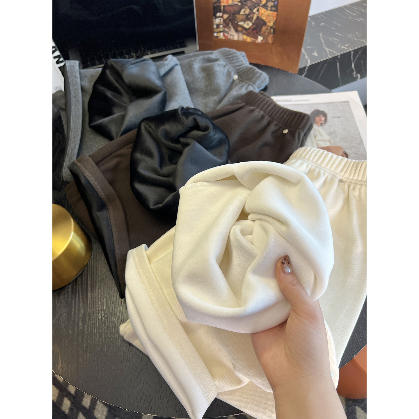 自留！很难不爱~加绒糯米休闲裤女秋冬新保暖垂感宽松直筒阔腿裤,女装/女士精品,休闲裤,淘宝优惠券,粉丝福利购,淘宝优惠卷