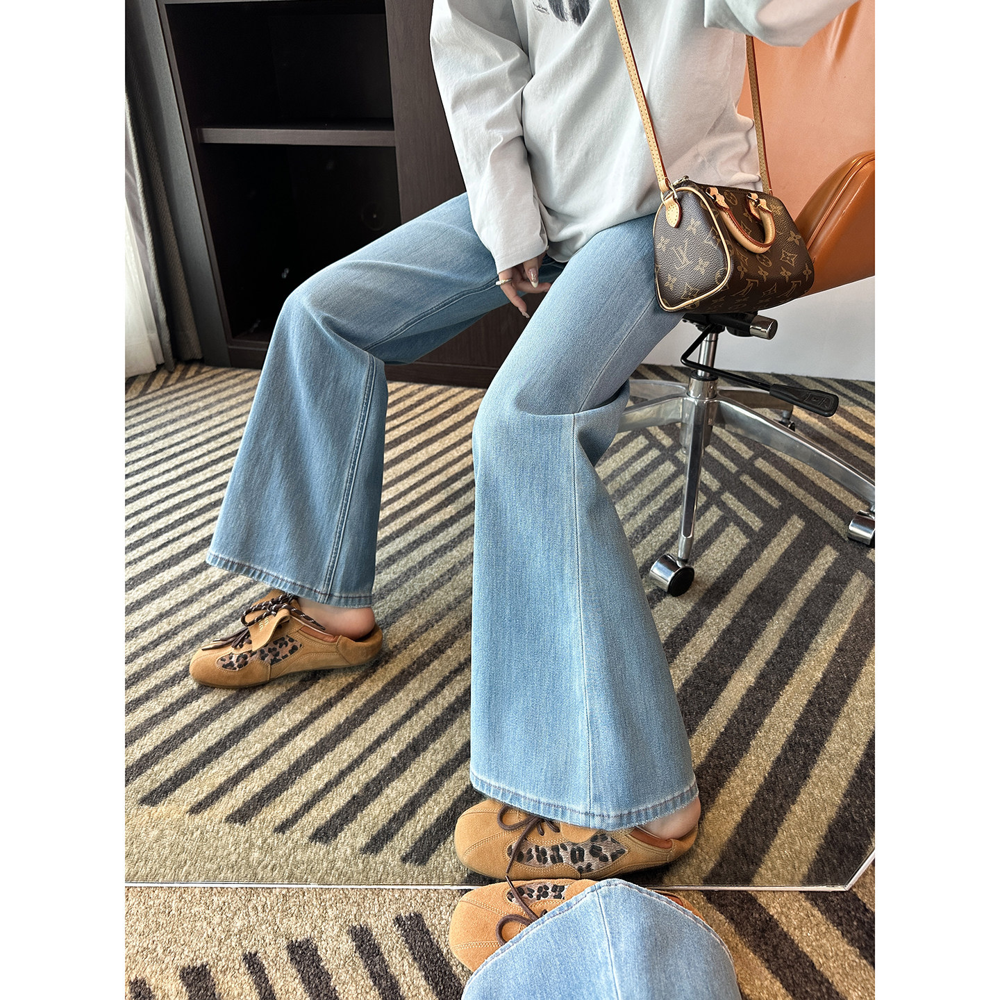 拯救身材焦虑！~弹力筒喇牛仔裤女2026春新款高腰百搭显瘦长裤子,女装/女士精品,牛仔裤,淘宝优惠券,粉丝福利购,淘宝优惠卷