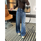 宽松直筒垂感拖地长裤 女2026新款 醋酸天丝阔腿牛仔裤 无di好穿