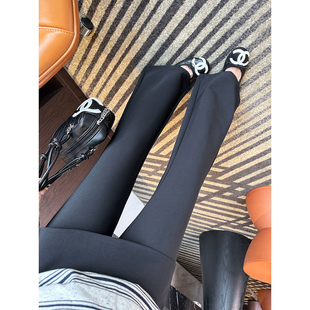 黑色微喇屁帘裤 弹力休闲裤 子女2026新款 高腰修身 春季 瘦腿buff