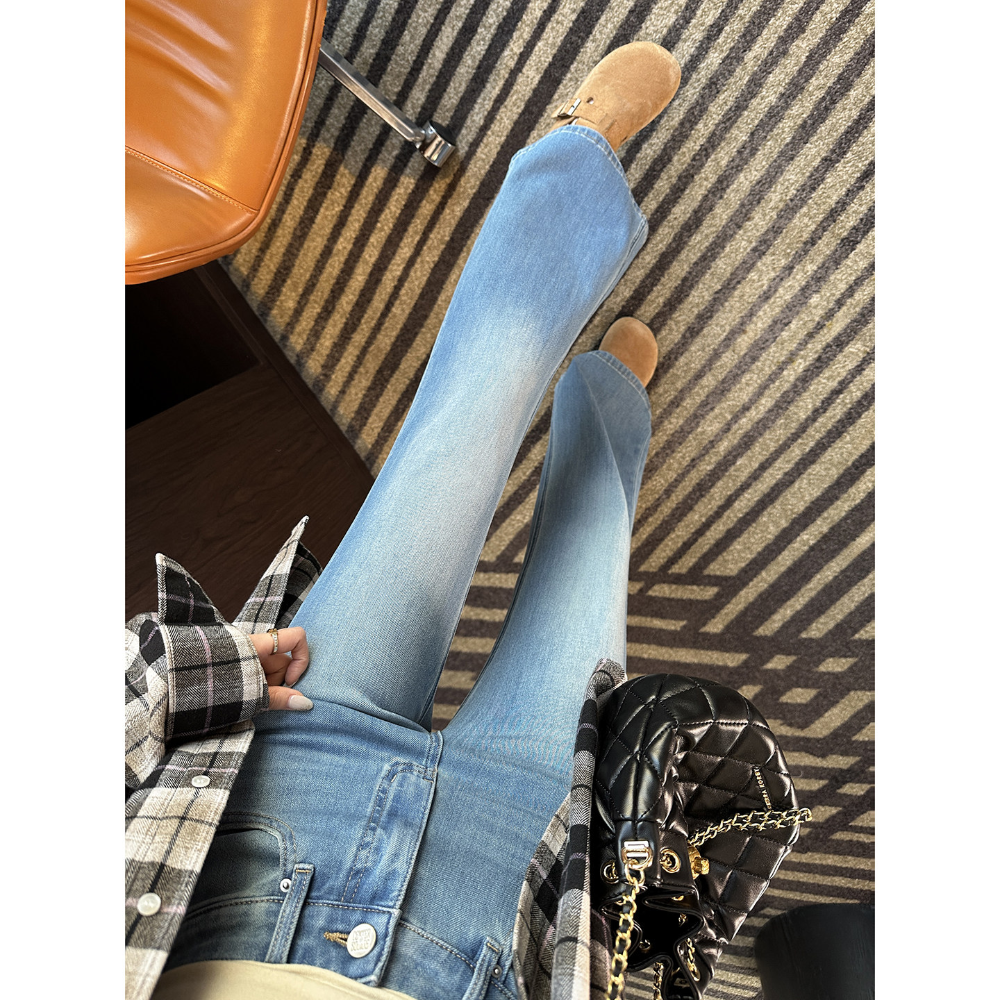 显瘦大长腿！~四面弹直筒喇叭裤子女高腰显瘦牛仔裤女2026新款春,女装/女士精品,牛仔裤,淘宝优惠券,粉丝福利购,淘宝优惠卷